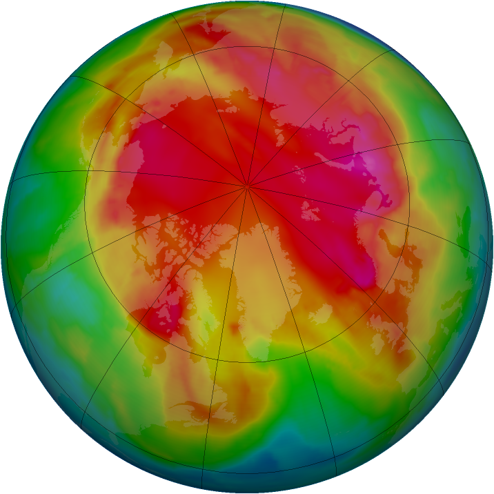 Arctic ozone map for 06 February 2009